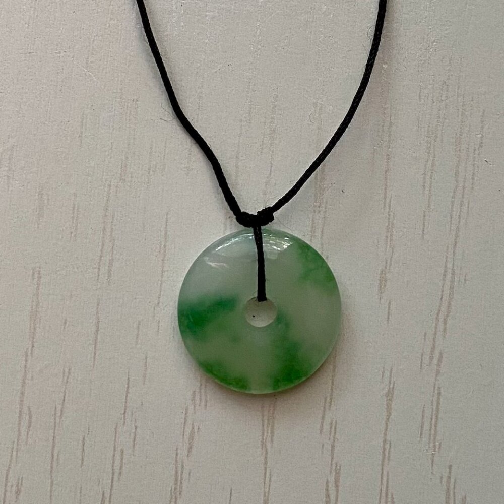 Jade Stone Bi Pendant Necklace
